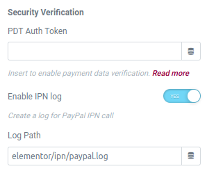 elementor form paypal action security