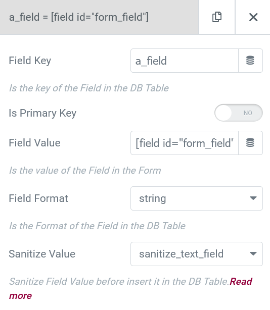 elementor form save custom db field