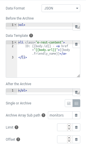 elementor remote rest api archive