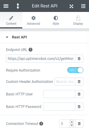 elementor remote rest api