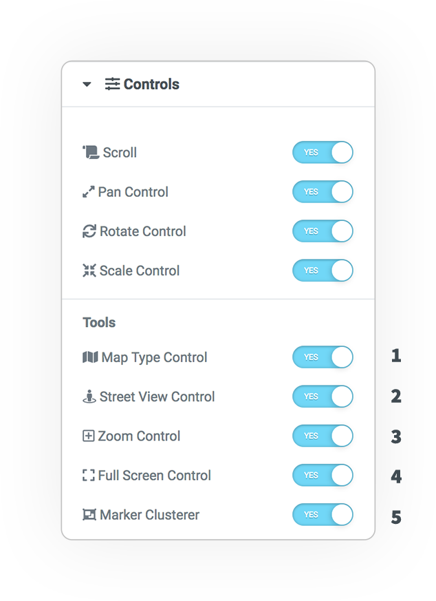 mapsLocator controls