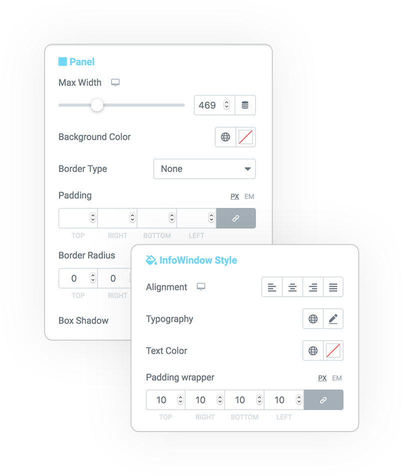 mapsLocator infoWindow stylepanel