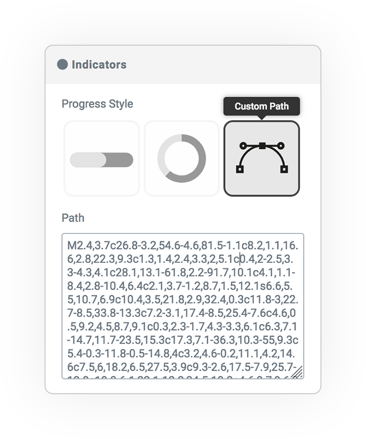 scroll indicator custom path