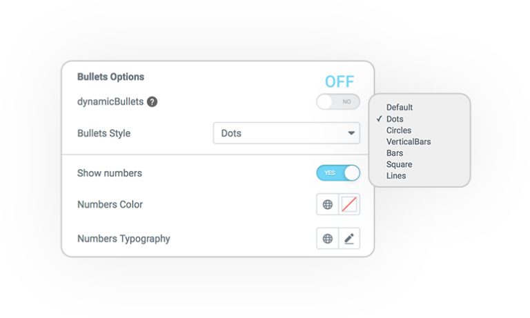 skin carlousel pagination bullets style