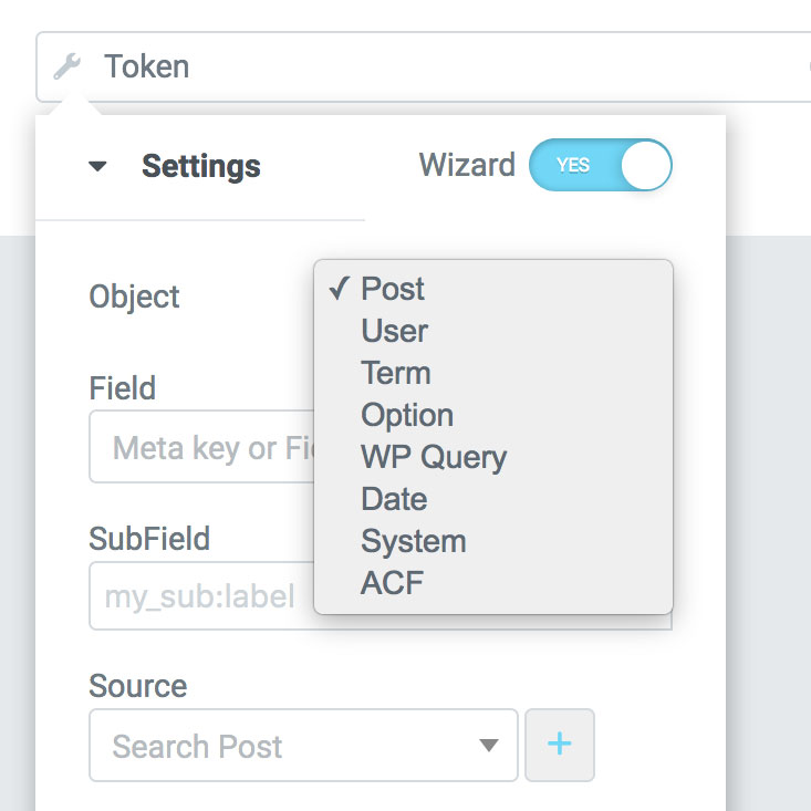 Dynamic Tag Token 3 token object