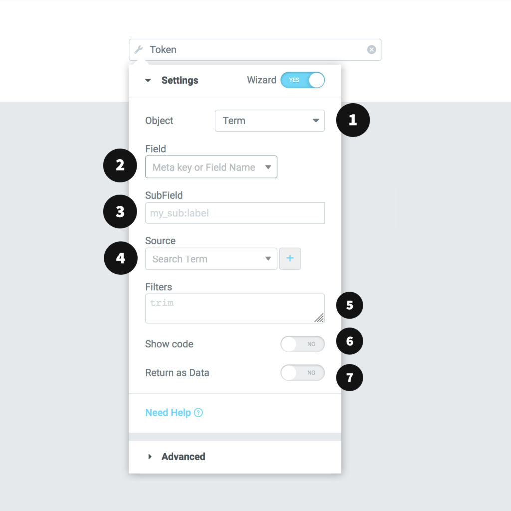 Dynamic Tag Token 6 token wizard term