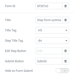 elementor steps summary