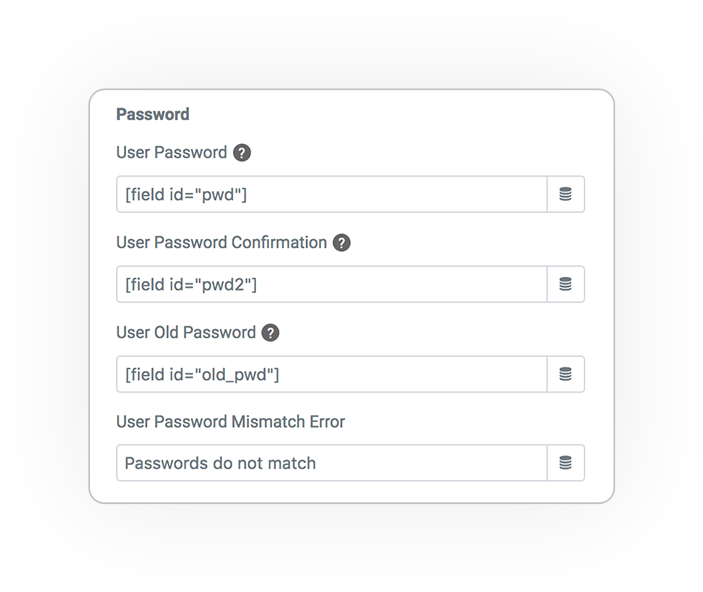 Pro Form ACTIONS Save user PASSWORD