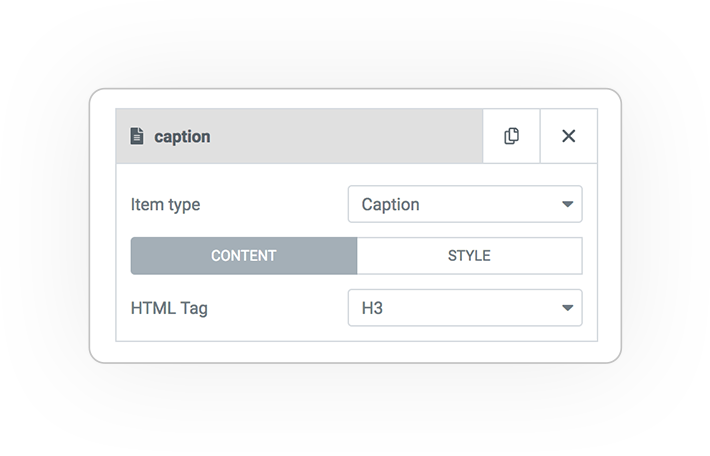 Query ITEMS caption