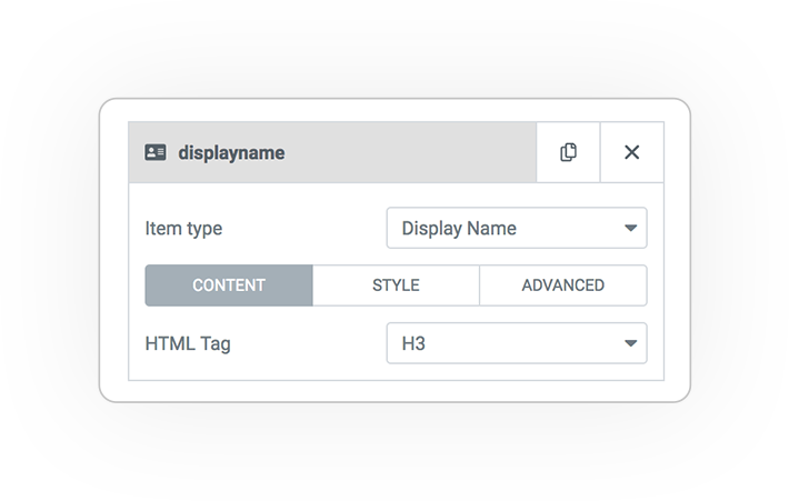 Query ITEMS displayname