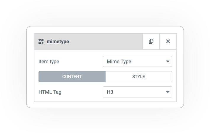 Query ITEMS mimetype