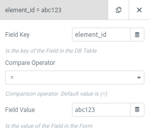 elementor query DB submission form