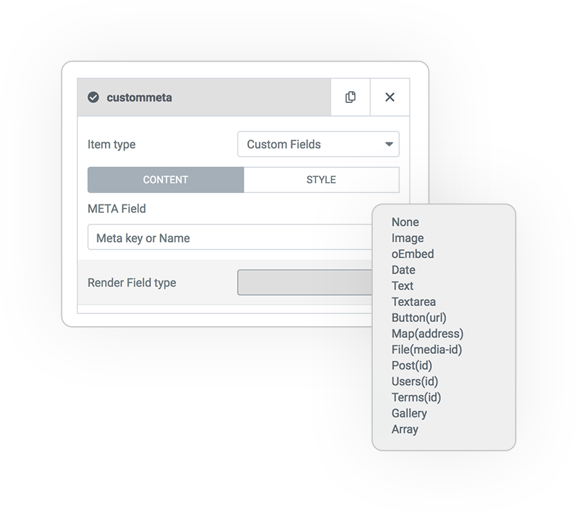 Query ITEMS custommeta