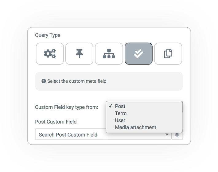 query type custommeta source