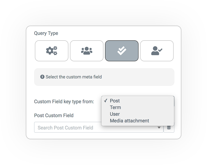 query type from custom field users