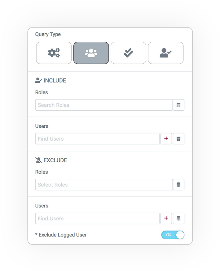 query type from roles and users