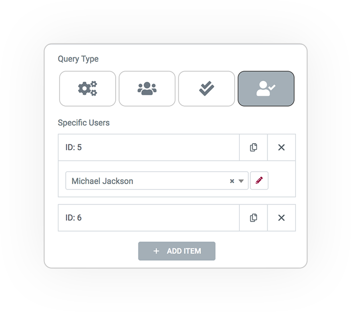 query type from specific userss