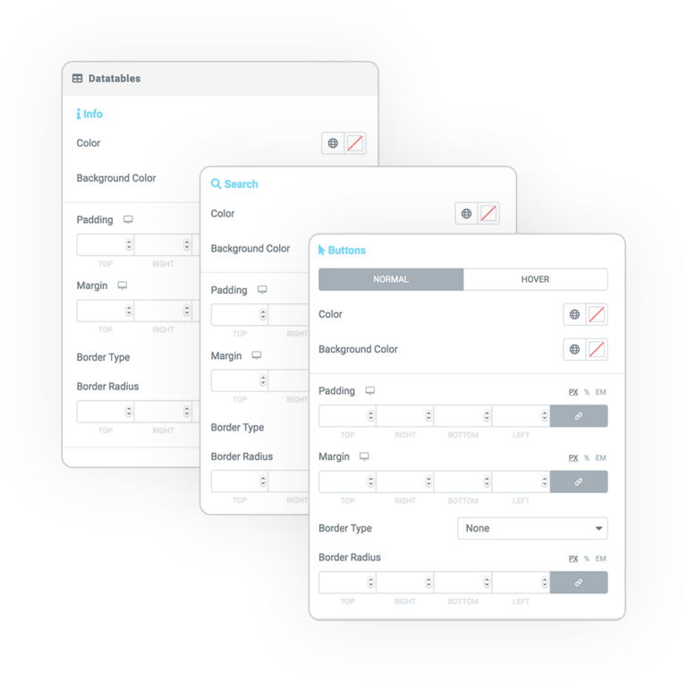 skin table styl dataTable