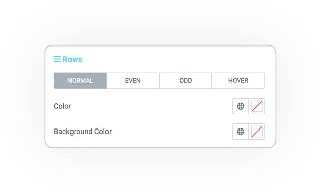 skin table style rows