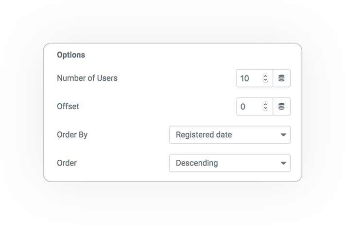 user query options