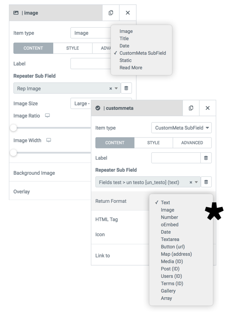 query repeater field