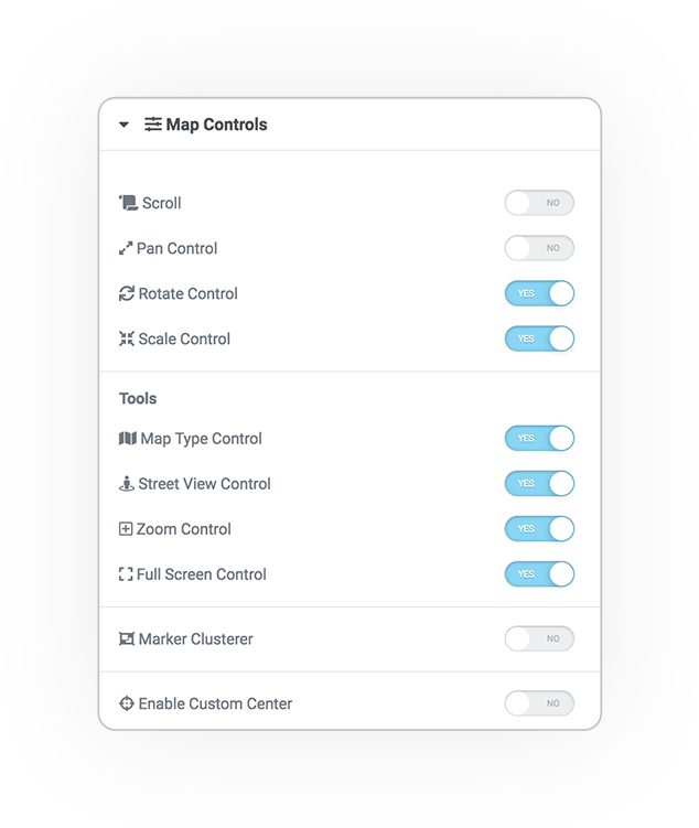 skin map controls