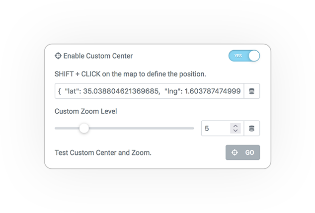 skin map custom center