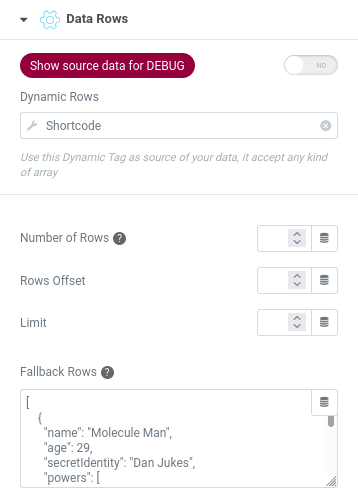 elementor data listing